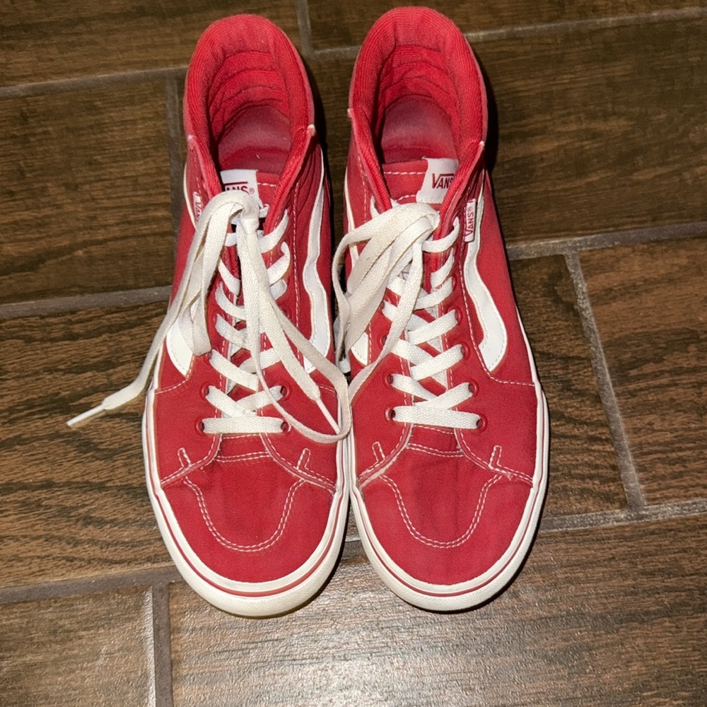 Women’s Red Vans High Tops